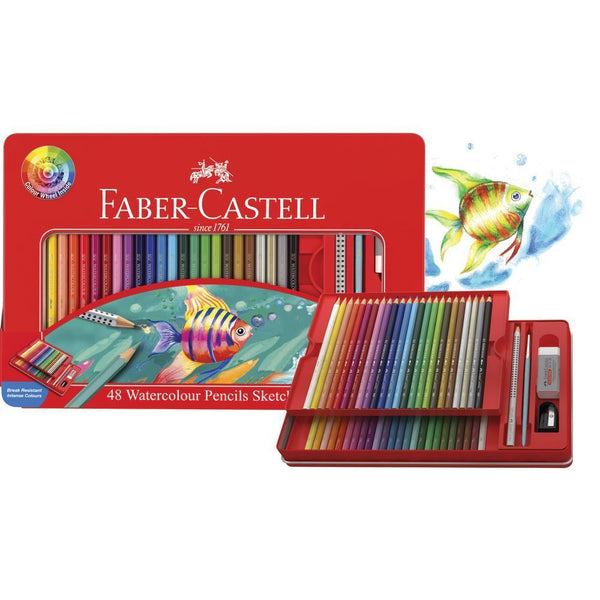 Faber-Castell Watercolour Pencils Assorted Tin of 48