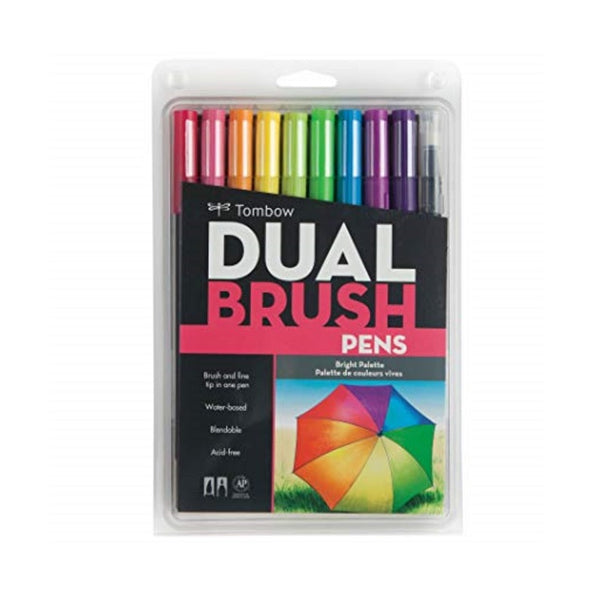 Tombow Dual Brush Pen Set of 10 Bright